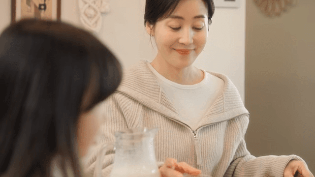 Woman enjoying breakfast