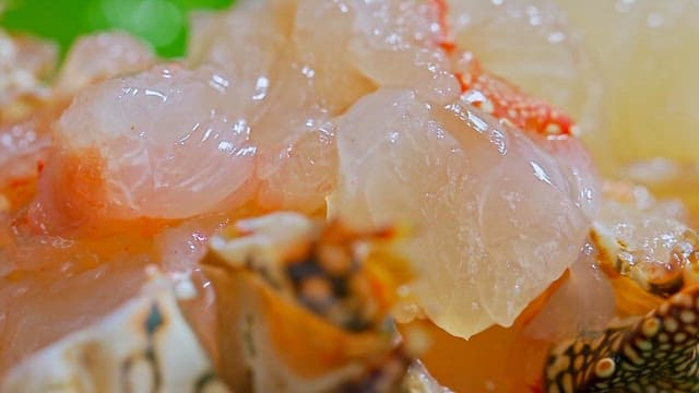 껍질이 벗겨진 크레이피시의 신선한 속살