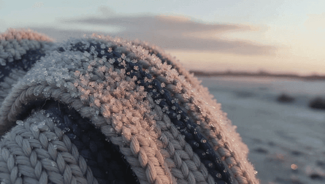 겨울 서리 덮인 털니트