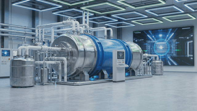 Superconducting magnet advanced cooling system inside factory