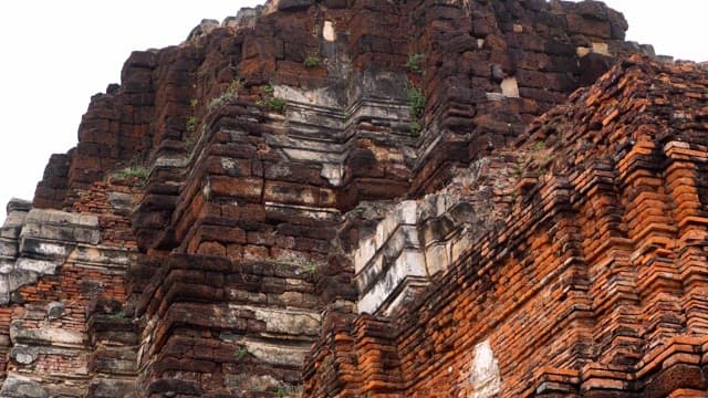 Brick structures of an old Buddhist temple, the historic site