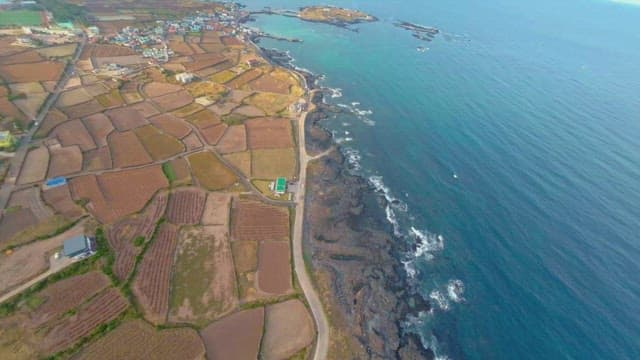 Coastal road along a rocky coastline