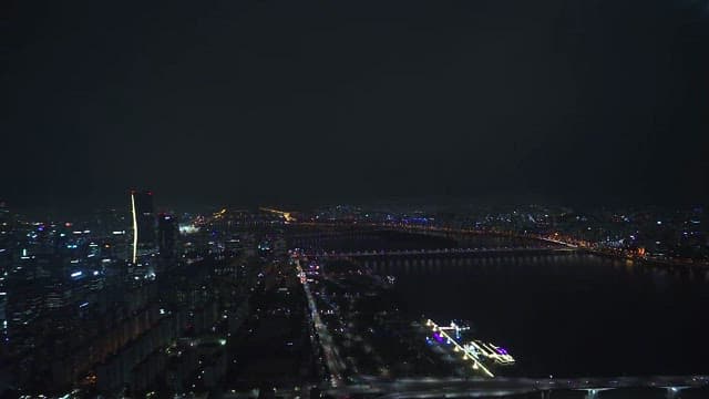 번화한 도시의 야경