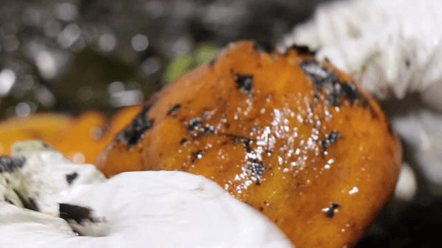 Peeling Roasted paprika with Gloved Hands