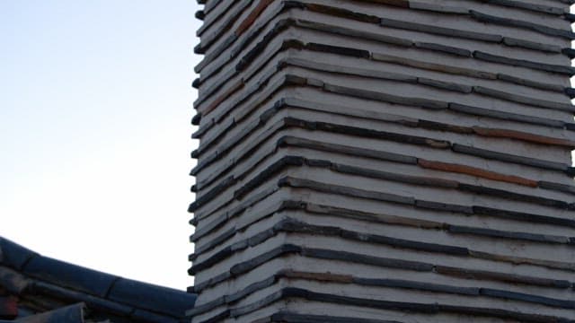 Small Moon over the Chimney of a Hanok