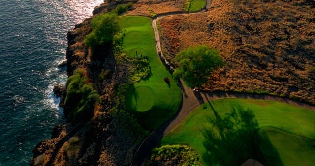 Aerial View of a Coastal Golf Course