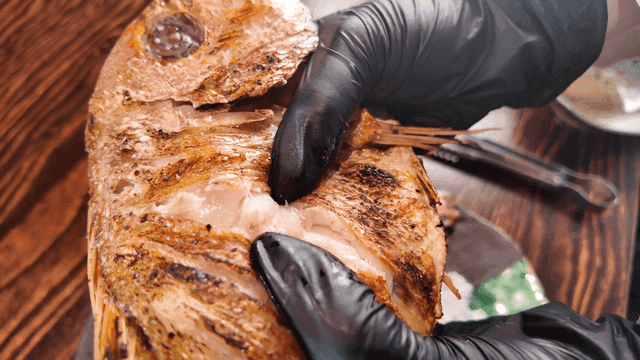 Tender grilled fish that tears by hand