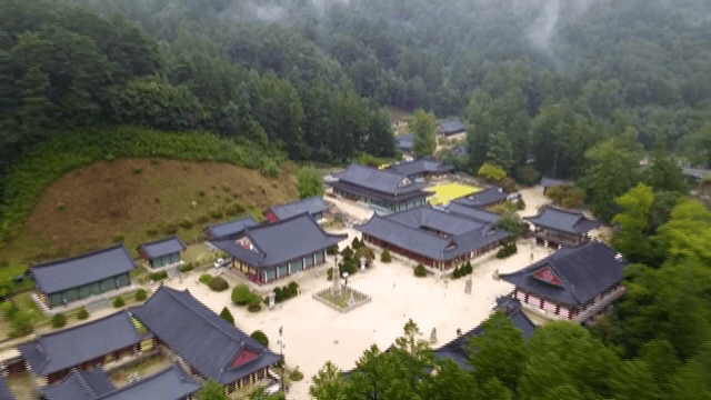 숲 속의 전통 한국 사찰