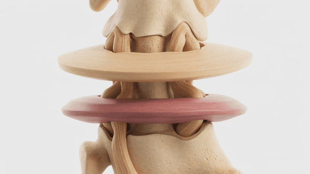 Detailed view of a human spine model