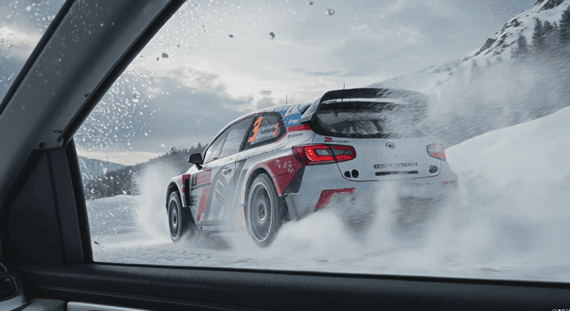 눈 덮인 지형을 질주하는 랠리카