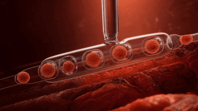 Cells being injected into tissue