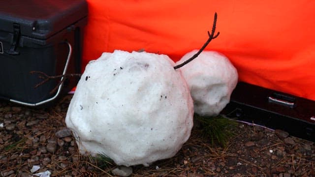 녹아서 쓰러진 눈사람