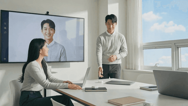 A business meeting in a bright office