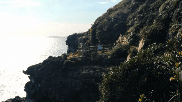 바다 전망이 있는 절벽 풍경