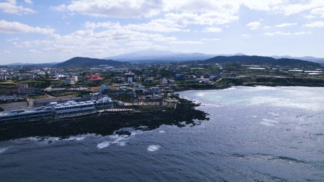 Coastal Town with Many Buildings