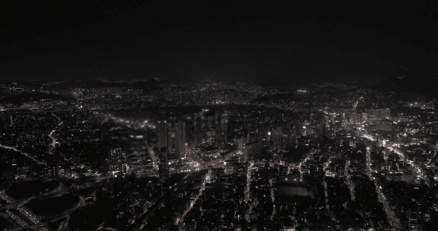 Night view of city with lights at night