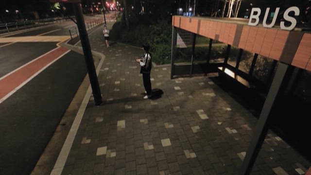 Bus Stop at Night