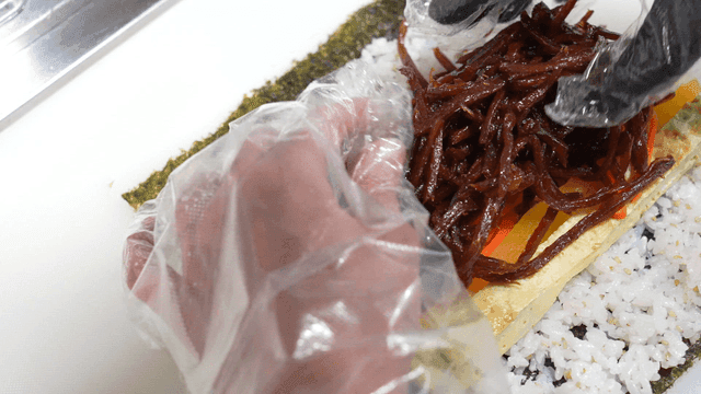 Prepare kimbap with various ingredients