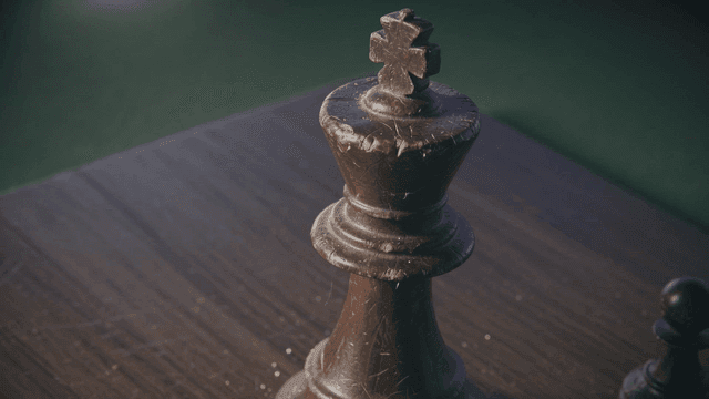 Wooden Chess King on Table