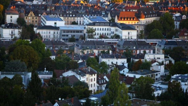 Cityscape at Dusk with Warm Lighting in Germany