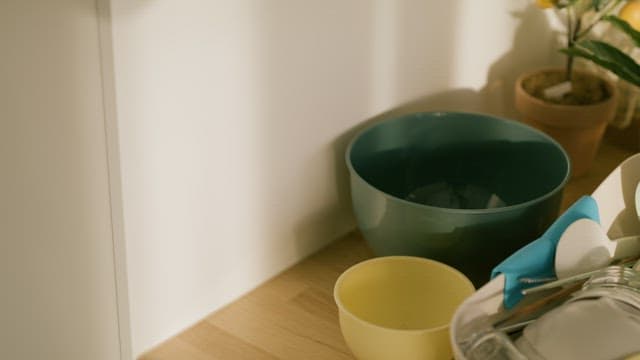 Clean Kitchen with Kitchen Utensils Neatly Organized