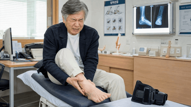 Elderly patient holding back
