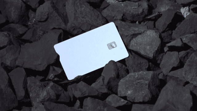 Railway track on gravel with debit card