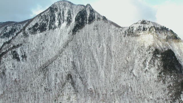 Majestic Landscape of Snow-Capped Mountains in Winter