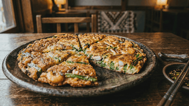 Crispy seafood pancake