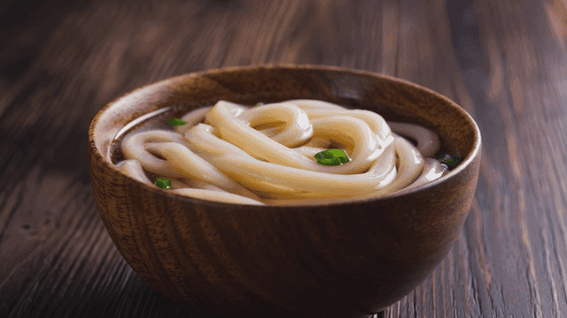 Bowl of udon with broth