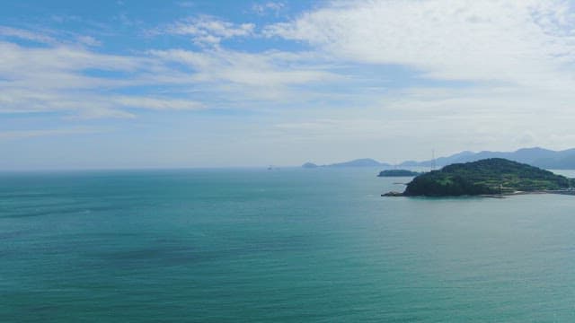 Serene coastal landscape with islands