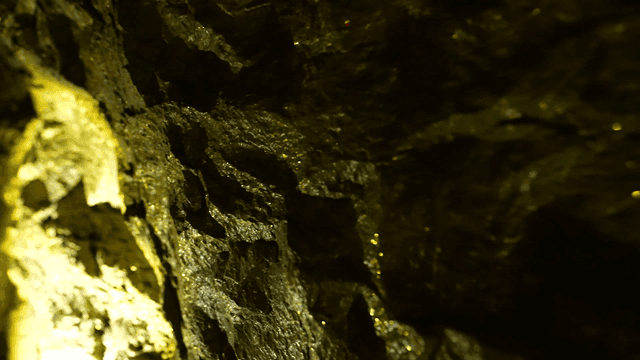 Close-up of a rocky cave wall