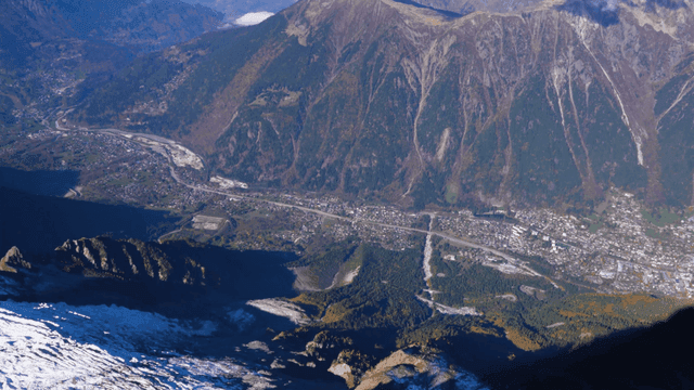 Mountain range with clouds and valleys