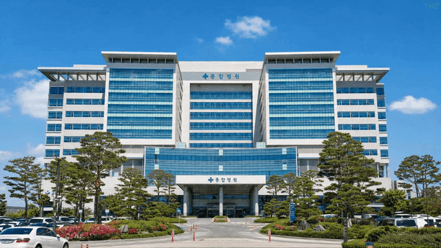 Large hospital building with modern design