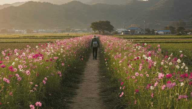 꽃밭을 걷는 사람