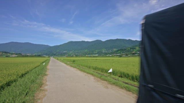 Passing Vehicles on a Countryside Road on Clear Day