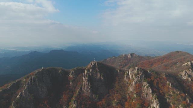 Mountain peaks with autumn foliage