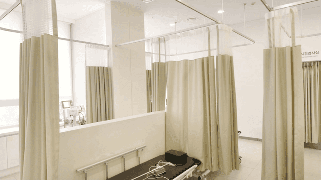 Hospital with endoscopy room and patient beds